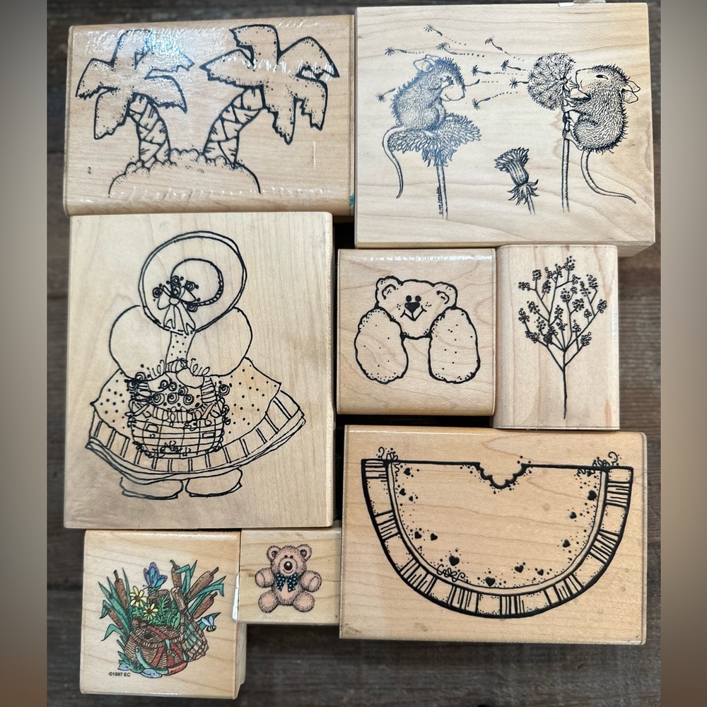 Wooden Stamp Lot